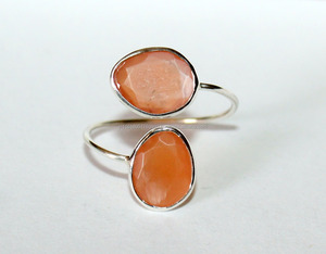 Moonstone <b>Ring</b> Cabochon Gemstone Handmade 925 Sterling Silver Peach Moonstone <b>Rings</b> for Women by <b>Indian</b> Suppliers - Product Image 1