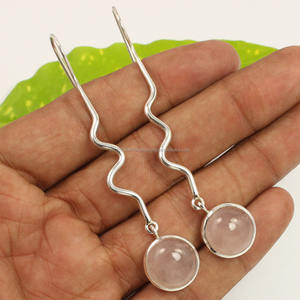 โบราณ3 1/8 "การออกแบบรอบลดการตั้งค่ากรอบ925แท้สีเงินแท้สีสเตอริ่งสีเงินธรรมชาติสีชมพูกุหลาบอัญมณีควอตซ์ - Product Image 1