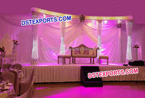 Escenario de Boda con Fondo Tallado, Escenario Moderno para la Noche de Bodas, Decoración de Escenario para Recepción de Boda Inglesa, Decoración para Eventos en Australia - Product Image 3