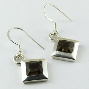 Smoky Quartz boucles d'oreilles en argent Sterling 925 bijoux en argent nouvel arrivage bijoux en argent dernière mode - Product Image 1