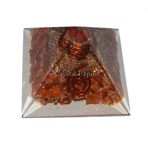 Carnelian Orgone Pyramids with Carnelian Point : Top Quality Orgone Pyramids - Product Image 1
