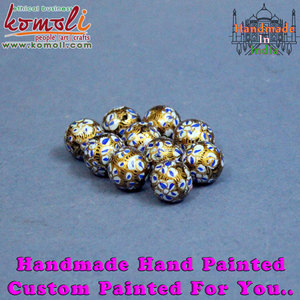 Vente en gros de perles de rocaille en papier peint à la main, couleur dorée, naturelle, pour bracelet, vente en gros - Product Image 3