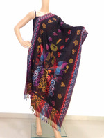Écharpe Châle Pashmina Traditionnel en Soie Fait Main à Motif Paisley Indien, Foulard Hijab pour Femme, Cadeau d'Hiver et du Nouvel An, Vente en Gros