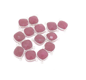 Beautiful Handmade Cushion Shape Ruby Gemstone Pendant Gold Plated Double Bail Bezel Connector Fashion <b>Jewelry</b> <b>Findings</b> for Her - Product Image 3