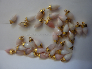 Collar con Colgante de Piedra de cuarzo rosa ópalo Joyería de plata de moda con patrón único Hecho de plata esterlina - Product Image 4