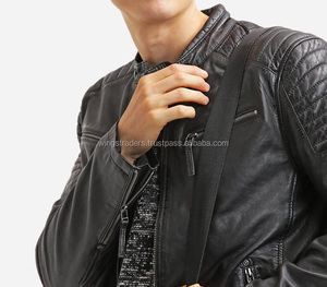 เสื้อแจ็คเก็ตหนังแว๊กซ์แบบสั้นเข้ารูป,สไตล์ยุโรปสำหรับผู้ชายผลิตในปากีสถาน - Product Image 4