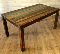 Table à manger en bois massif recyclé du fabricant Mobilier de maison Style ancien élégant pour la salle à manger