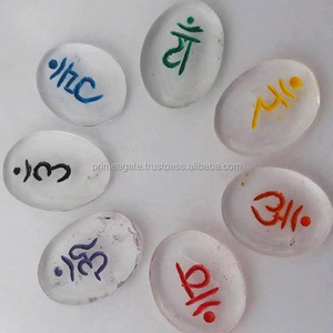 ชุดวงรีคริสตัลควอทซ์คริสตัลหลากสีจักระสันสกฤต - Product Image 1