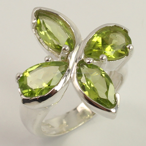 Llamativo peridoto verde Natural agosto nacimiento piedra preciosa indio todo tamaño del anillo 925 plata esterlina sólida joyería Faishonable - Product Image 1