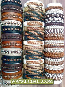 Bracelet en cuir véritable Mix Design Bali, livraison gratuite, vente en gros - Product Image 1