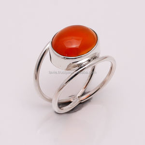 Bague en argent sterling 925 avec pierres précieuses naturelles, bijoux en cornaline naturelle, exportateur de bijoux en argent antiques faits à la main - Product Image 1
