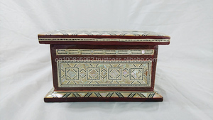 Boîte à bijoux en mosaïque noire de perles, magnifique bibelot égyptien en forme rectangulaire, 15 pièces, J47 - Product Image 5