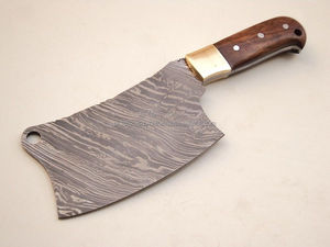 Couteaux à Steak de boucher en acier, en stock de haute qualité, artisanal fait à la main manche en bois navire damas - Product Image 4