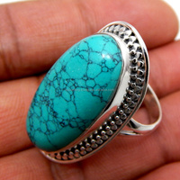 Meilleure vente classiques Design Turquoise pierres précieuses 925 bague en argent massif bijoux de mode femmes cadeau fête pierre Sterling mariage