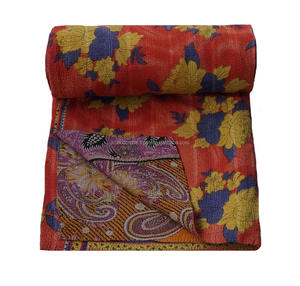 Edredón Kantha de algodón puro Vintage antiguo indio al por mayor auténtico Kantha Throw - Product Image 1