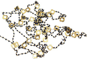 Lapis Lazuli Clover quatrefoil พลอยลูกปัดลูกประคำทำด้วยมือสร้อยคอเงินสเตอร์ลิงสำหรับงานแต่งงานงานปาร์ตี้ - Product Image 2