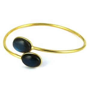 Posh Oval Shape Blue Labradorite 18K Gold Plated 925 Sterling <b>Silver</b> Bohemian <b>Charm</b> <b>Bracelet</b> Bangles <b>for</b> Women Unisex Party - Product Image 3