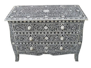 Gabinete de madera con incrustaciones de hueso de diseño tradicional de 2 cajones de alta calidad para dormitorio, sala de estar, cocina, baño, uso para muebles para el hogar - Product Image 6