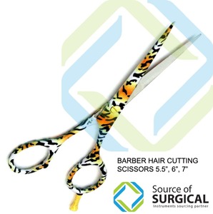 Tijeras de Barbero Profesionales de 6 Pulgadas, Acero Inoxidable AISI 420, para Diestros, Multicolores, Hoja Recta, Punta Afilada, Empuñadura de Goma - Product Image 3