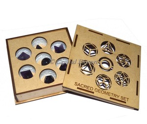Ensemble Géométrie Améthyste Avec Boîte Cadeau Carrée Transparente - Product Image 1
