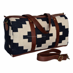 Style Vintage fait main nouveau pour les femmes en cuir véritable couleur noir et blanc sac à bandoulière avec deux poignées sacs à provisions - Product Image 3