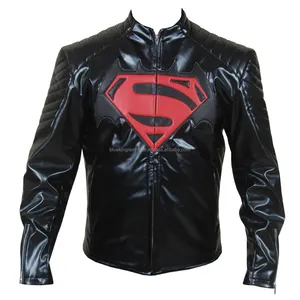 Bat-man V Super-man Cowhide Napa Leather Jacket