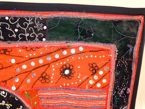 <strong>Elephant</strong> Patch Work <strong>Vintage</strong> Tapestry-<strong>Elephant</strong> Theme Wall Hanging- Tapestry Indian Handmade Beaded Embroidered Work Wall Piece - Product Image 2