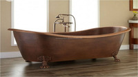 Baignoire en cuivre pur sur la baignoire, Design élégant avec des pieds aux griffes lourdes