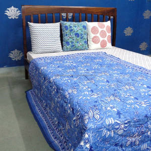 ผ้าควิลท์ลายอนาร์คาลีอินเดียทำจากผ้าฝ้ายออร์แกนิคพิมพ์ลายด้วยมือเป็นมิตรกับสิ่งแวดล้อมปรับแต่งได้ - Product Image 3