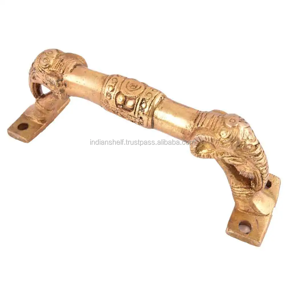 Bronze dourado artesanal, ambos os lados, estilo de elefante, alça da porta, decoração da casa, porta principal, armário, guarda-roupa, NMH-53