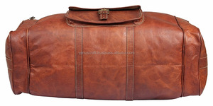 Hot Sale Men's Large Travel Gym <b>Bag</b> High Quality 100% Genuine Leather Brown Handmade Weekender Holdable Overnight Zipper Closure - Product Image 4