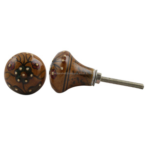 ลูกบิดลิ้นชักหลอดมัสตาร์ดเซรามิก,หูจับประตูตู้ครัวแบบดึงตู้ตกแต่งเฟอร์นิเจอร์ทำด้วยมือจำนวนมาก - Product Image 1