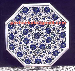 Lapis Lazuli Inlay ทำงานบนโต๊ะฝังหินอ่อน - Product Image 1