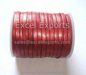 Flat Calf Skin Leather Cords 3mm 4mm 5mm-100% Genuine Grain Tanned Leather for Craft & Belt Use - Product Image 3