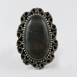 Anillo de labradorita con forma ovalada de felpa, joyería de plata de ley 925, joyería de plata 925, venta al por mayor - Product Image 2