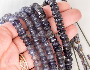 Iolite Purple Faceted Rondelles 8mm Blue Gemstone <b>Bead</b> <b>Crystal</b> Lampwork Glass <b>Jewelry</b> <b>for</b> <b>Jewelry</b> <b>Making</b> - Product Image 2