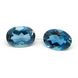 Pierre précieuse naturelle Topaze Bleue de Londres de forme ovale exclusive de 5x7 mm, 1 carat, IG4142 - Product Image 1