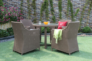 Poly Rattan PE PVC Wicker Outdoor Furniture Table and <b>Chairs</b> Dining Set - Product Image 2