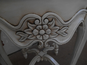 Meuble de Table ronde en bois sculpté, design classique, Antique, Style français - Product Image 5