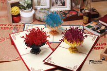 Tarjeta de Felicitación 3D Pop-up Hecha a Mano con Diseño de Jarrón de Flores Rojas, Recuerdo de Papel, 120x120 cm, de Vietnam - Product Image 4