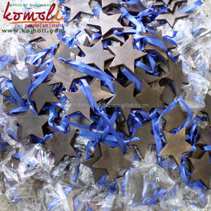 Formes étoiles découpées en bois naturel, fait à la main, ornements de noël, vente en vrac, 1 pièce - Product Image 5