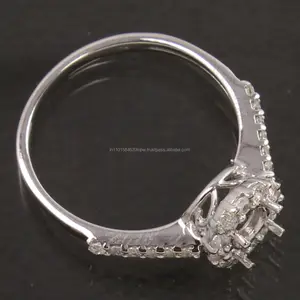 SMALL PRETTY RING ALL SIZES 4 MM ROUND SOLID 925 STERLING SILVER CZ SEMI MOUNT