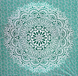 Exclusivo Ombre Green Queen-Size Mandala Tapiz Indio Impreso Algodón Sábana Colgante de pared Manta de playa Throw Picnic Étnico - Product Image 1