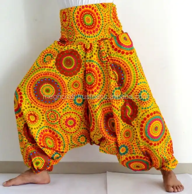 Traditional Indian Silk Harem Pant, Boho Yoga Pant, Wide Leg Pants