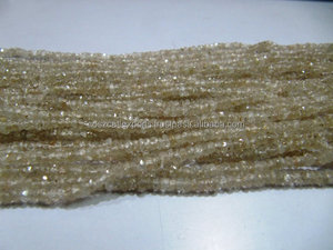 Cuentas Redondas Facetadas de Circonia Natural Sin Tratar de 3 mm, Color Blanco Crema, Exportaciones Coszcalt, Hechas en India - Product Image 4