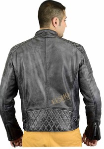 High Quality Mens <b>Sheepskin</b> Leather <b>Jacket</b> Winter Casual Fashion Trendy Design Front Logo OEM Supply - Product Image 3