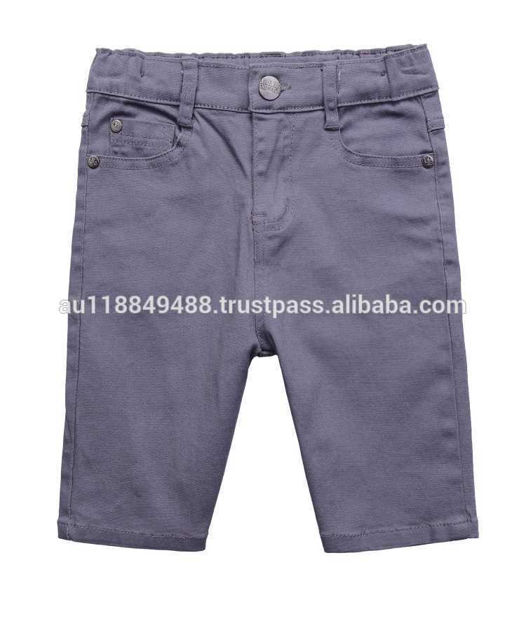 Гладкокрашеные досуг дизайн мальчики серый стрейч саржа оптовая продажа добыча шорты