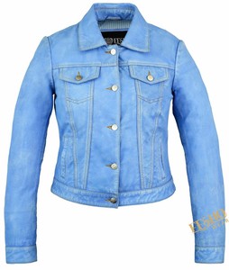 Veste en cuir pour femmes au design spécial Jean Vêtements d'extérieur décontractés Mode tendance Manteau en cuir - Product Image 2