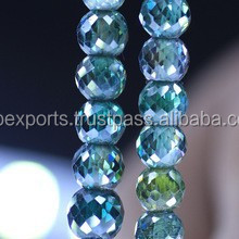 Collar de hebras de moissanita blanca, cuentas de moissanita azul, verde, amarillo/marrón/chocolate - Product Image 2