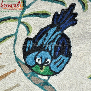 นกบนต้นไม้ออกแบบเย็บปักถักร้อยอินเดียเบาะคลุมโยนปลอกหมอน - Product Image 4